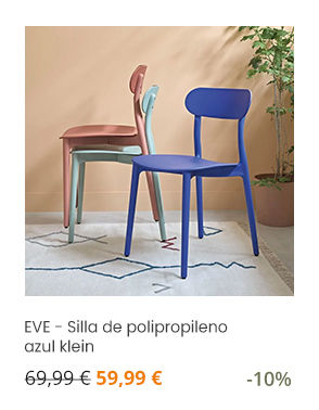 EVE - Silla de polipropileno azul klein / 59,99€ / -10%